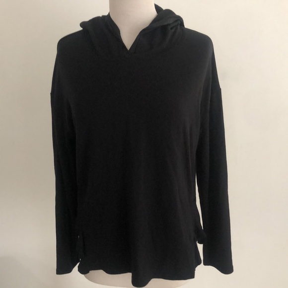 Victoria Secret Black Hoodie size Small - Side Slit - no pockets - Long Sleeve - Picture 1 of 8